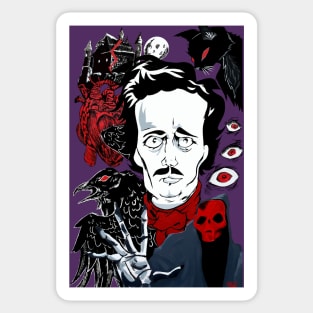 Edgar Allan Poe collage Sticker